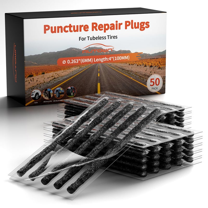 AUTOWN Flat Tire Repair Kits, 74 Pcs Universal Tire Plug Kit Heavy Duty Flat Tire Puncture Repair Kit for Cars, Trucks, Motorcycles, ATVï¼ŒRV, Jeep, Tractor, Trailer - Image 1